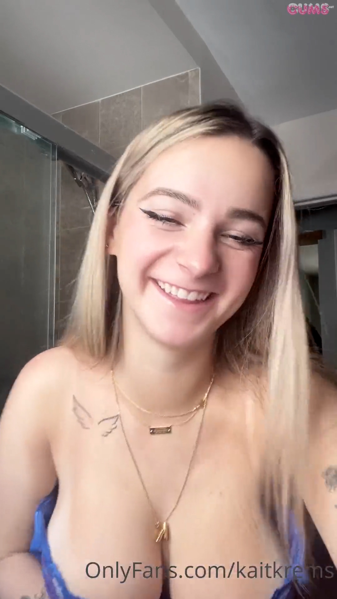 Kaitlyn Krems Strip teasing in bathroom – Onlyfans video Nsfw